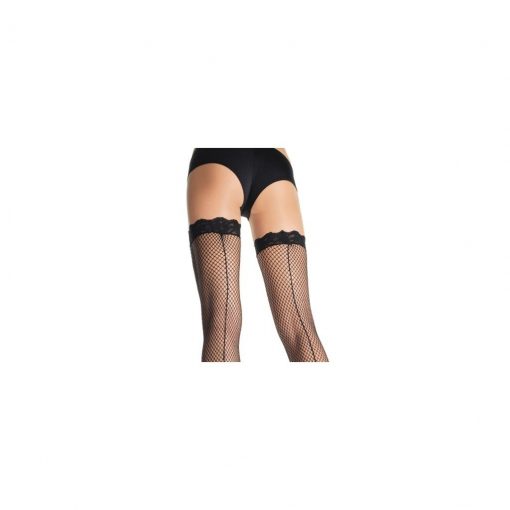 Ciorapi Fishnet Back Seam Rosii – Ciorapi Scurti –