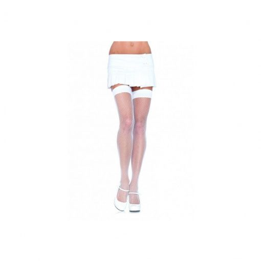 Ciorapi Fishnet Thigh Albi – Ciorapi Scurti –