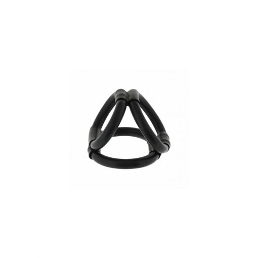 Inel TriRing Cock-Cage negru – Inele Erectie –