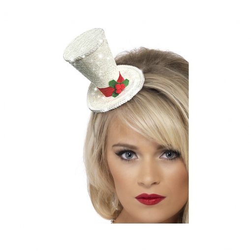Mini Palarie White Christmas – Accesorii Costume –