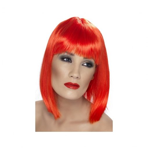 Peruca Glam rosu neon – Peruci –