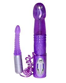 Vibrator Dublu Tiny Cyclone Purple pentru stimulare vaginala si anala