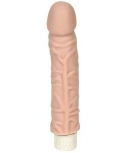 Vibrator Realistic QUIVERING COCK 7 WHITE si BLACK - Vibratoare de Lux -
