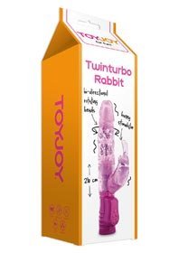 Vibrator Waterproof ToyJoy TwinTurbo Rabbit - Vibratoare de Lux -